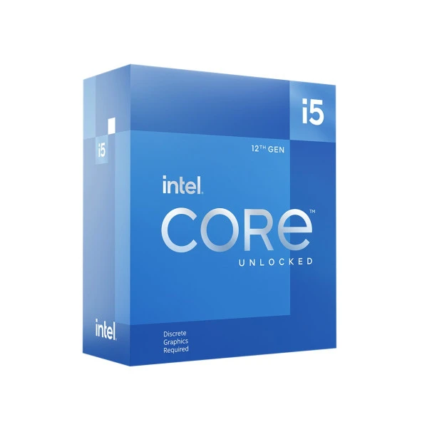 INTEL CORE i5 12600KF 20MB 10çekirdekli VGA YOK 1700p 125w Kutusuz+Fansız