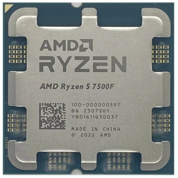 AMD RYZEN 5 7500F 32MB 6çekirdekli VGA YOK AM5 65w Kutusuz+Fanlı