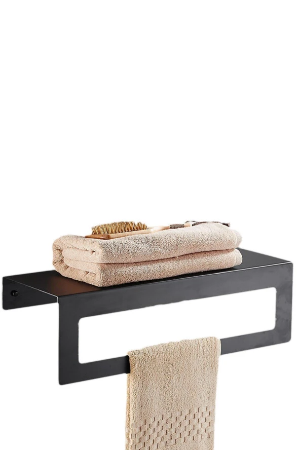 Metal Arkası Askılı Havluluk (30CM) Ve Wc Kağıtlık Modern Tasarım 2 Li Set - 3