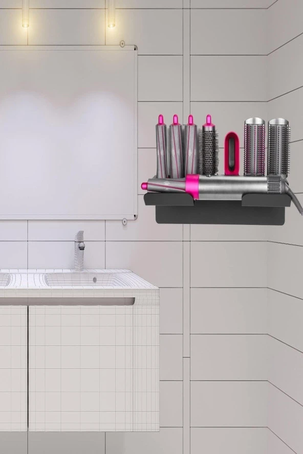 Cihaz Aksesuar Standı Antrasit Airwrap Düzleştirici Şekillendirici Stand Dyson Uyumlu Stand - 3