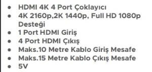 Concord Çevırıcı Hdmı To 4 In Port 1 In Out Port - 2