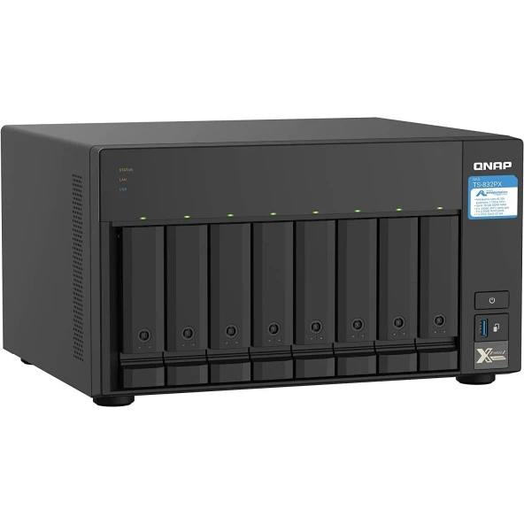 QNAP TS-832PX-4GB ARM AL324 QC-4GB RAM- 8-diskli Nas Server (Disksiz)