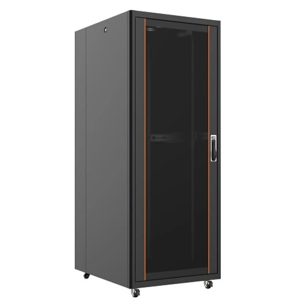 AGER 36U 800x1000mm Dikili Tip Siyah Kabinet Vega AG-VB36U8010S1 Cam Kapak - 1