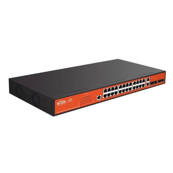 WI-TEK 24port 370w FULL PoE WI-PCMS328GF GIGABIT 4X SFP Yönetilebilir Switch - 2