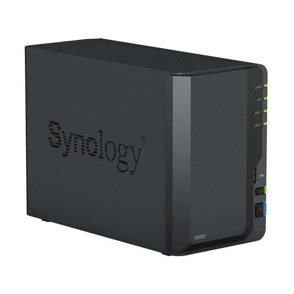 SYNOLOGY DS223 REALTEK QC 2 GB RAM- 2-diskli Nas Server (Disksiz) - 6
