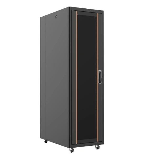 AGER 26U 600x1000mm Dikili Tip Siyah Kabinet Vega AG-VB26U6010S1 Cam Kapak - 2