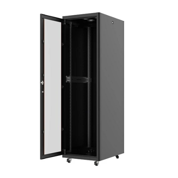 AGER 32U 600x800mm Dikili Tip Siyah Kabinet Vega AG-VB32U6080S1 Cam Kapak - Resim 2