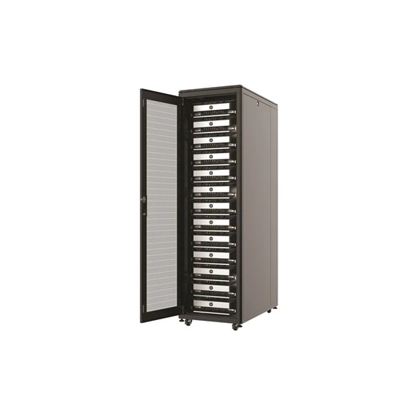 AGER 26U 600x800mm Dikili Tip Siyah Kabinet Agena AG-AN26U6080S1 Cam Kapak - Resim 3