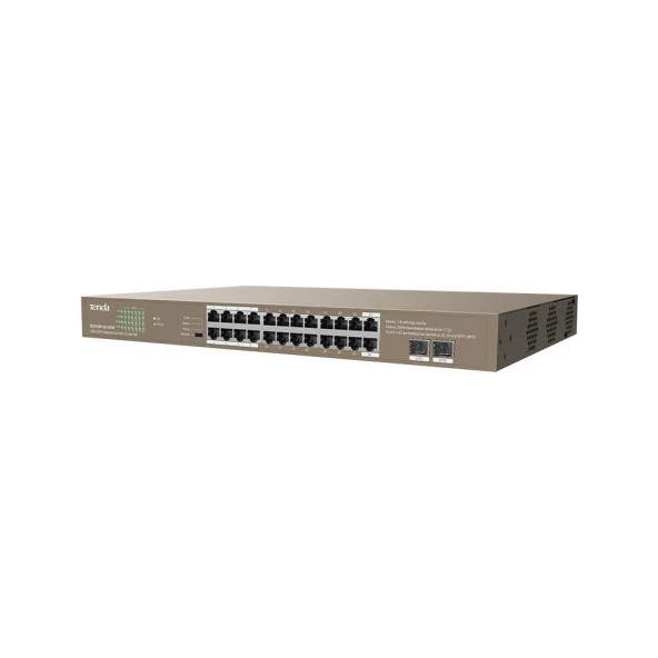TENDA 24port 410W FULL PoE TEG1126P-24-410W GIGABIT 2X SFP Yönetilemez Switch - Resim 3