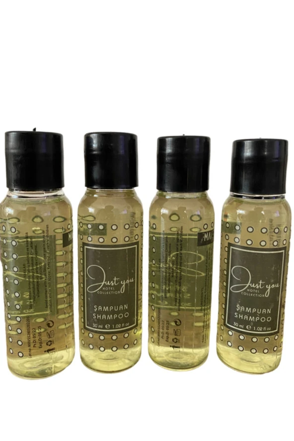 100 Adet Standart Otel Tipi Mini Duş Şampuanı 30 ml Silindir Şişe - Resim 3