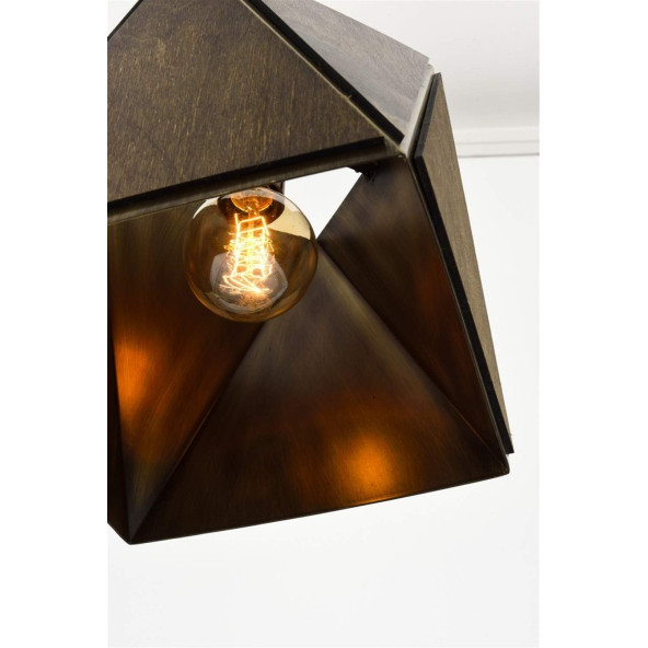 AVONNI AV-1641-1E Eskitme Kaplama Sarkıt, E27, Metal, Ahşap, 34cm - 2