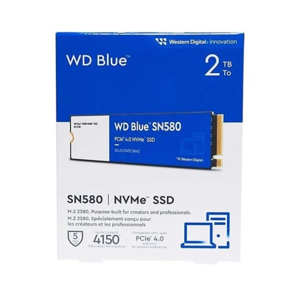 WD 2TB SN580 WDS200T3B0E 4150- 4150MB/s M2 NVME GEN4 DİSK - 2