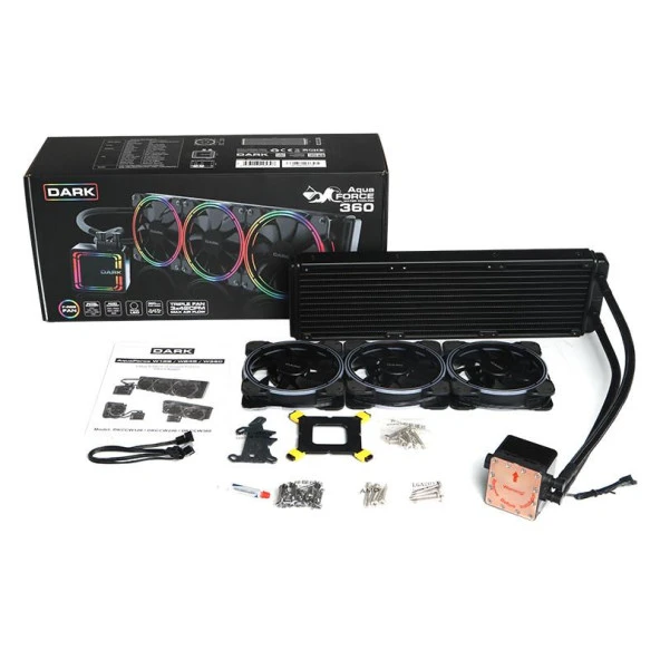 DARK 360mm W360 DKCCW360 RGB Sıvı Soğutmalı AM5-1700p İşlemci Fanı - Resim 4
