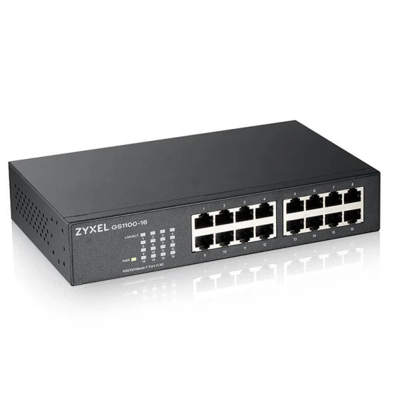 ZyXEL 16port GS1100-16 v3 GIGABIT Yönetilemez Switch Masaüstü - Resim 2