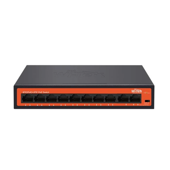 WI-TEK 8port 65w FULL PoE WI-PS210H 10/100 Yönetilemez Switch