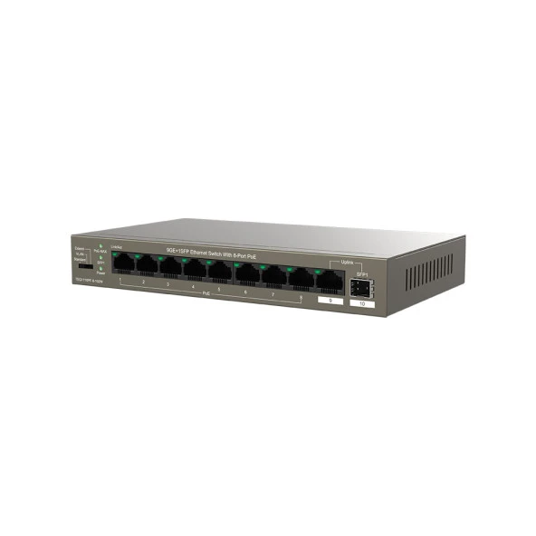 TENDA 8port 102w FULL PoE TEG1110PF-8-102W GIGABIT 1X SFP Yönetilemez Switch ürün görseli