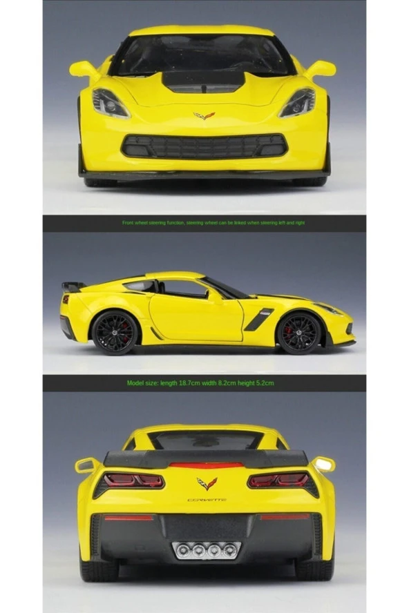 2017 Chevrolet Corvette Z06 Sarı*1:24 Ölçek - 1