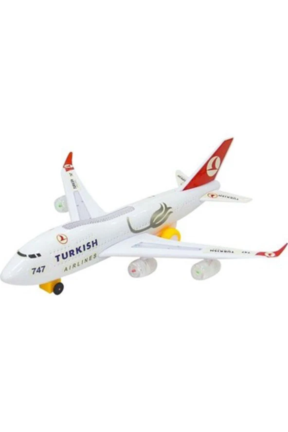Yerde Gezen Pilli Işıklı Airline Uçak 747 Ch-132tk - 2