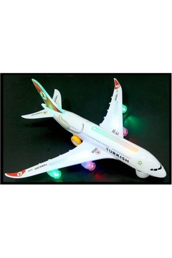 Yerde Gezen Pilli Işıklı Airline Uçak 747 Ch-132tk - 3