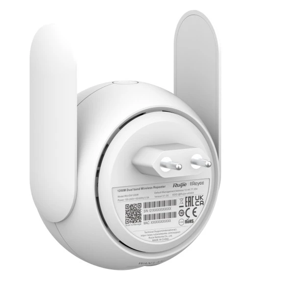 RUIJIE RG-EW1200R AC1200 Dual Band Mesafe Genişletici EV Ofis Tipi Priz Tip - Resim 4