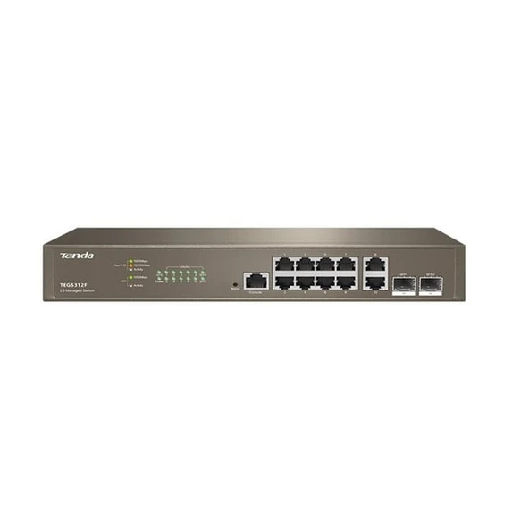 TENDA 10port TEG5312F GIGABIT 2X SFP Yönetilebilir Switch Masaüstü ürün görseli