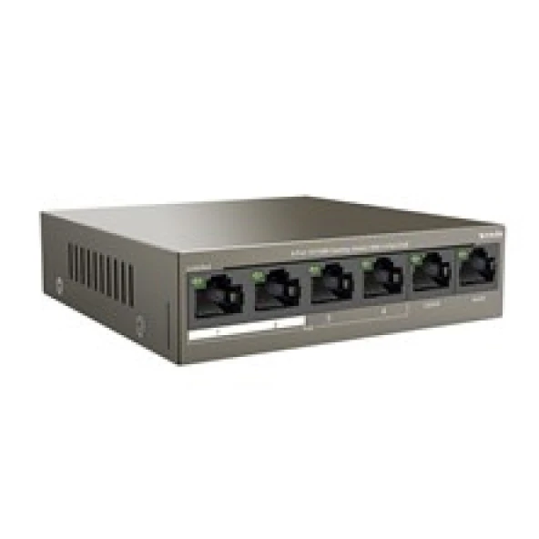 TENDA 6port 63w 4port PoE TEF1106P-4-63W 10/100 Yönetilemez Switch Masaüstü - 2