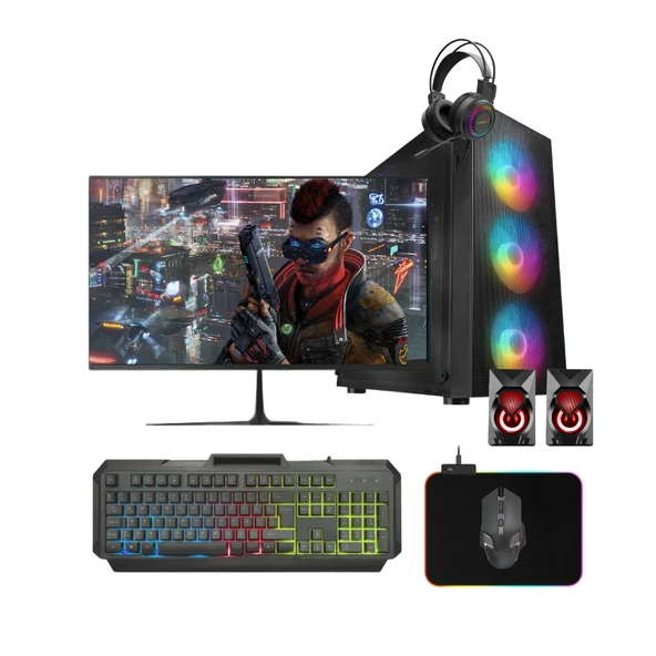 Gaming Pc Ryzen 5 5500 8Gb Ddr4 256Gb Ssd 4Gb Gt730 21.5" Oyun Bilgisayarı ürün görseli 1