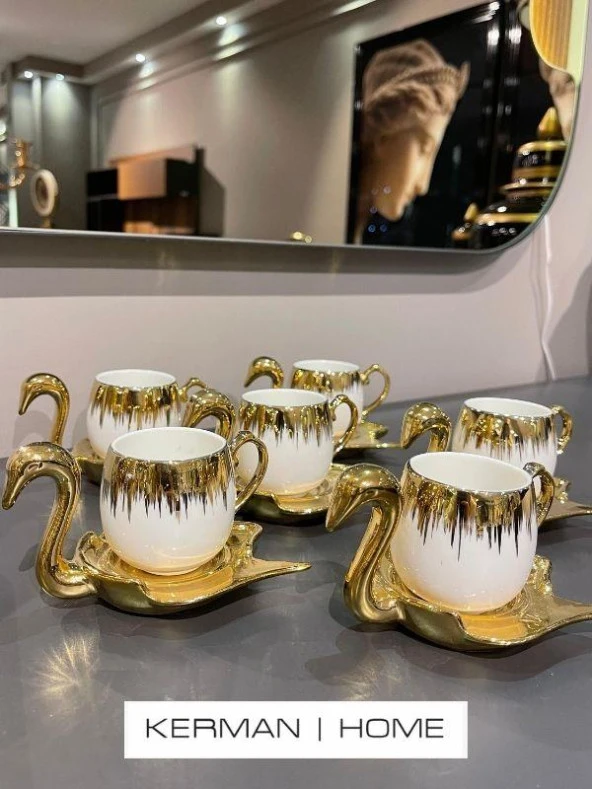 Sembol White Swan 6 lı Kahve Fincanı Takımı PUREBONE-209 - 2