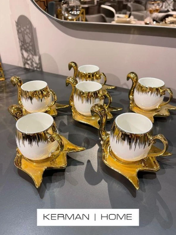 Sembol White Swan 6 lı Kahve Fincanı Takımı PUREBONE-209 - 3