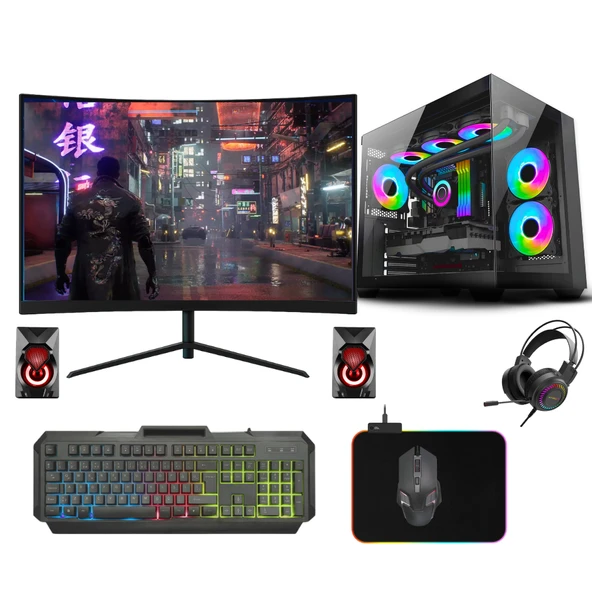 Gaming Pc intel i5 12600K 16Gb Ddr4 256Gb Ssd 8Gb Rx580 23.8" Oyun Bilgisayarı ürün görseli