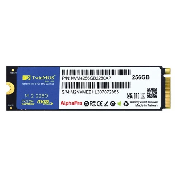 TWINMOS 256GB NVMe256GB2280AP 3600- 3250MB/s M2 NVMe Gen3 Disk - 2