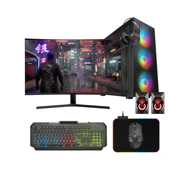 Gaming Pc intel i7 12700K 16Gb Ddr4 256Gb Ssd 8Gb Rx580 31.5" 165Hz Oyun Bilgisayarı ürün görseli