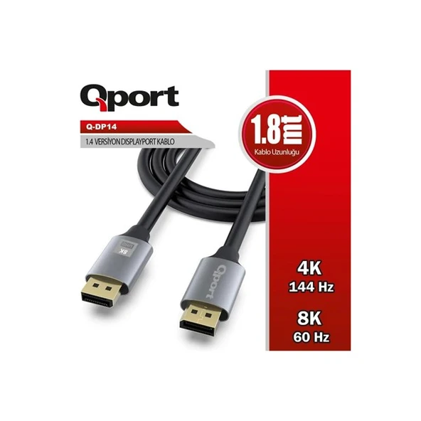 QPORT Q-DP14 2metre DP Kablo 1.4v ürün görseli