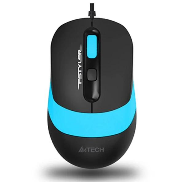 A4 TECH FM10 USB 1600dpi Optic Siyah/Mavi Mouse ürün görseli