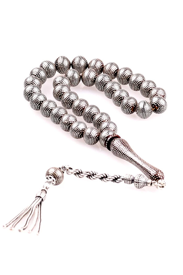 925 Ayar Gümüş Püsküllü Kuka Tesbih ürün görseli 1