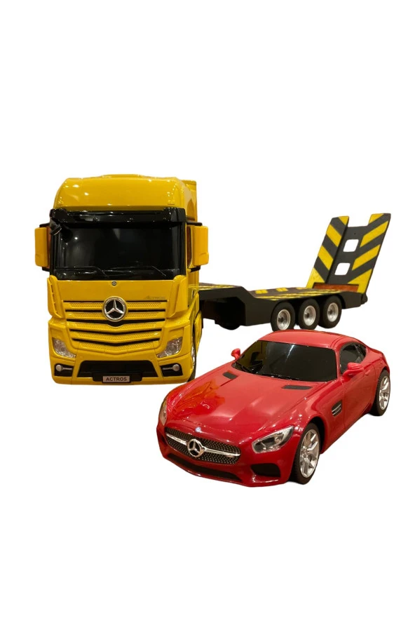 Rastar R/C Uzaktan Kumandalı Mercedes Actros Tır + AMG GT Araba - Sarı