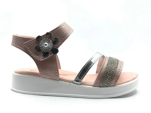 İremsu Kız Çocuk Güllü Taşlı Sandalet Çocuk Ayakkabı - Resim 12