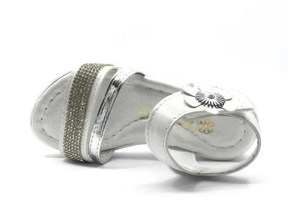 İremsu Kız Çocuk Güllü Taşlı Sandalet Çocuk Ayakkabı - Resim 4