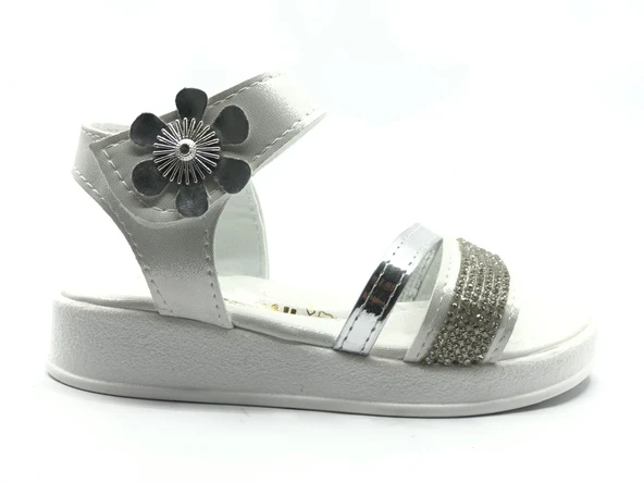 İremsu Kız Çocuk Güllü Taşlı Sandalet Çocuk Ayakkabı - Resim 17