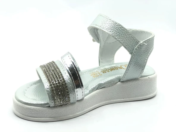 İremsu Kız Çocuk Güllü Taşlı Sandalet Çocuk Ayakkabı - Resim 9