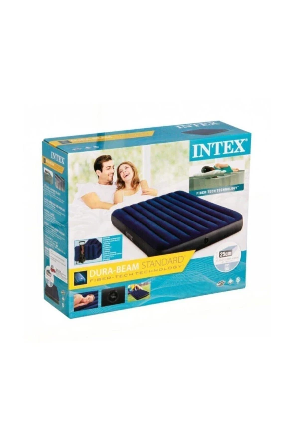 Intex Çift Kişilik Şişme Yatak + 2 Yastık + Pompa / Kamp Seti - 2