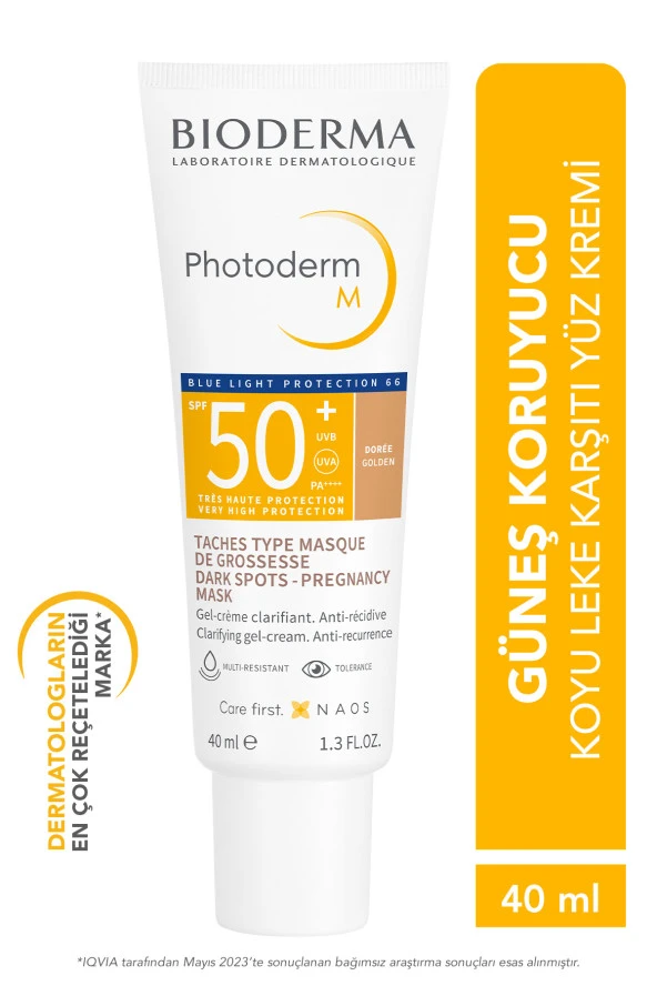 Photoderm M Golden SPF50+ Koyu Leke ve Mavi Işığa Karşı Yüksek Korumalı Renkli Yüz Güneş Kremi 40 ml