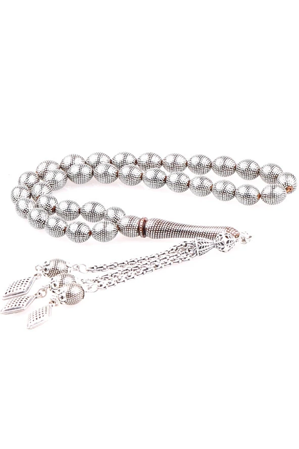 925 Ayar Gümüş İşlemeli Kuka Tesbih ürün görseli 1