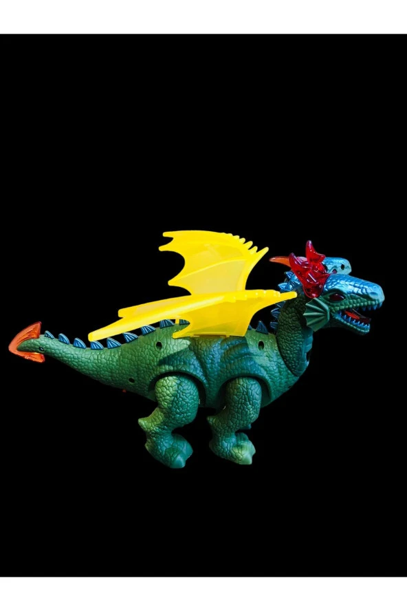 Sesli Işıklı Resimli Hareketli Çift Başlı Dinazor - Resim 5