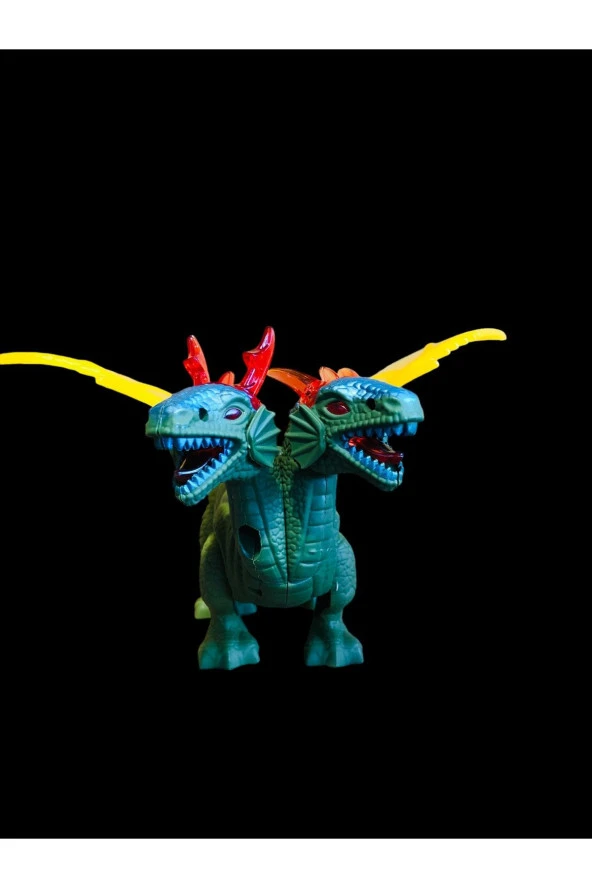Sesli Işıklı Resimli Hareketli Çift Başlı Dinazor - Resim 6