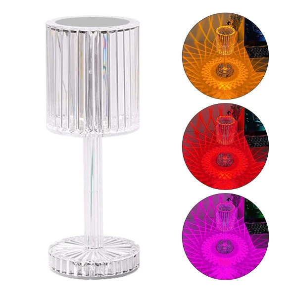 Zemheri Powermaster HA-1788 Dekoratif RGB Ledli Ambiyans Masa Gece Lambası Uzaktan Kumandalı Şarjlı Dokunmatik Tuşlu Abajur