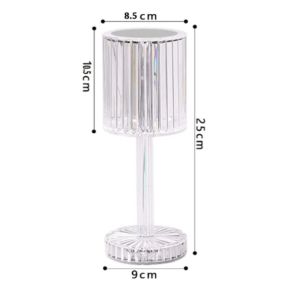 Zemheri Powermaster HA-1788 Dekoratif RGB Ledli Ambiyans Masa Gece Lambası Uzaktan Kumandalı Şarjlı Dokunmatik Tuşlu Abajur - 2