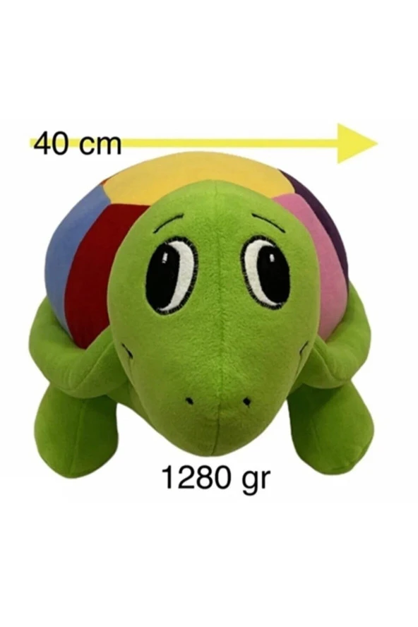 Renkli Tosbik Sevimli Dev Boy Kaplumbağa Peluş 70 Cm - 2
