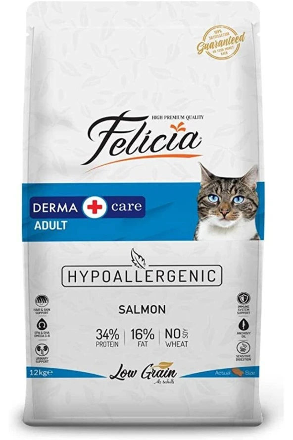 Felicia Az Tahıllı 12 Kg Yetişkin Somonlu Hypoallergenic Kedi Maması