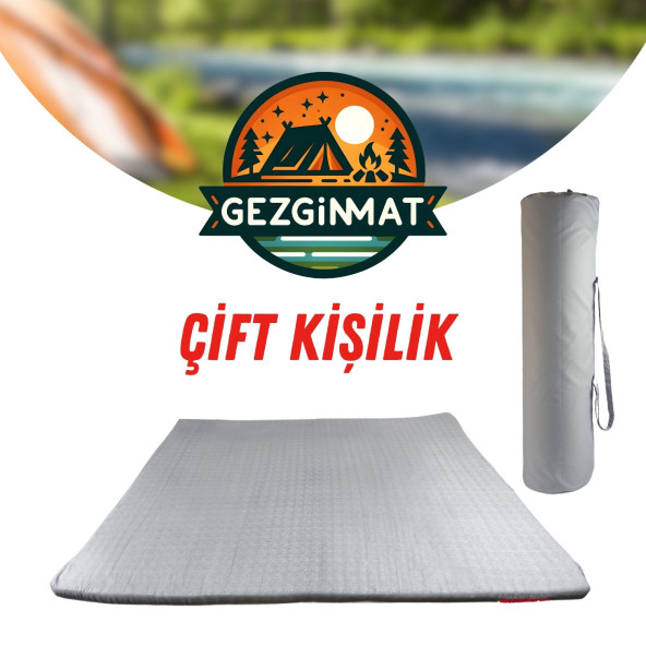 XPERMATE GezginMat Kamp Yatağı Çift kişilik Taşıma Çantalı Kamp Minderi Çadır Matı Su itici Kumaş 120x180x6cm